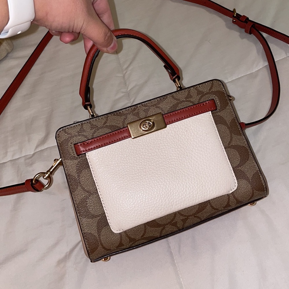 Coach Mini Lane Top Handle In Color Block Signatu… - image 1